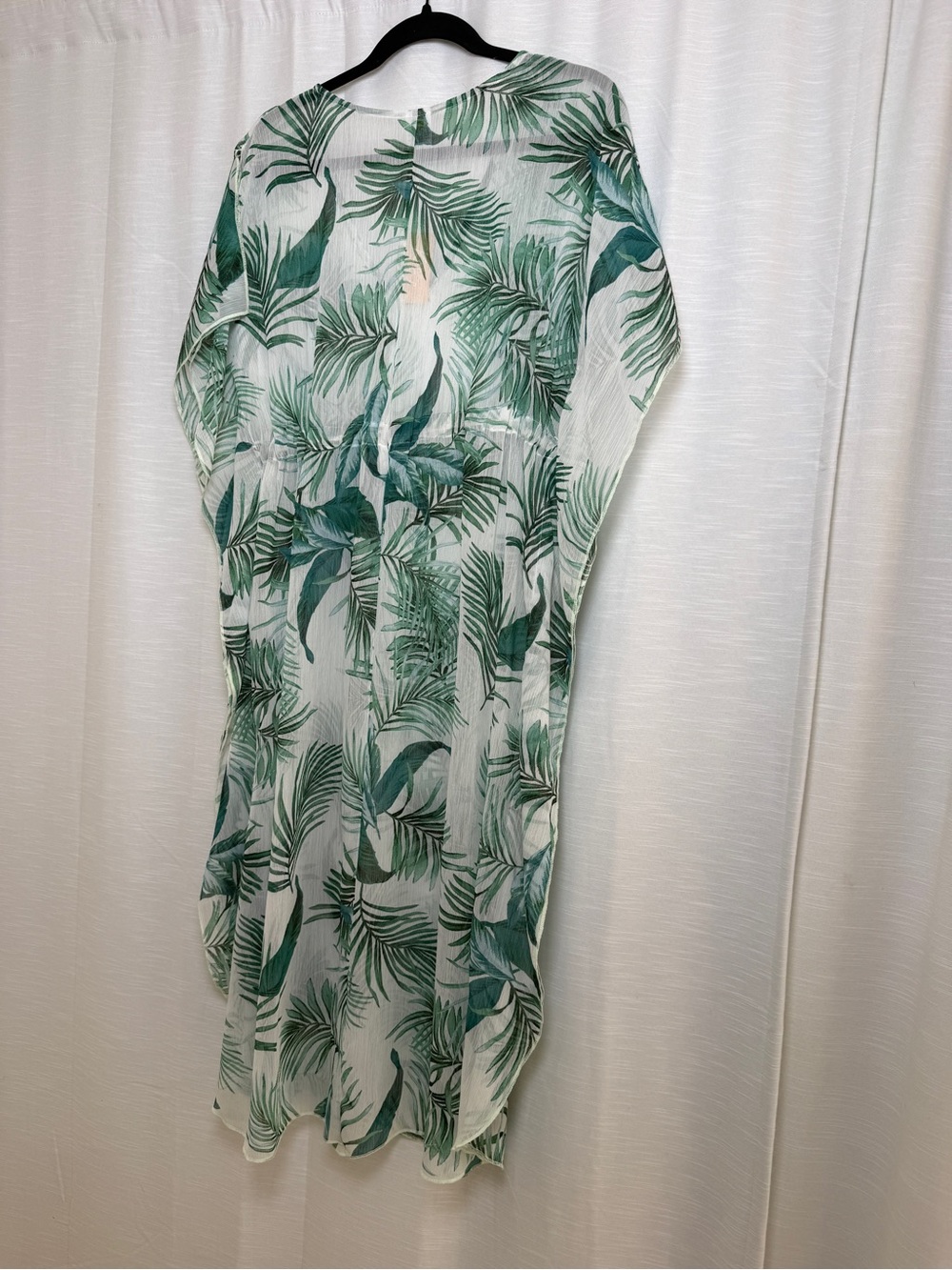 Kona Sol White Green Tropical Palm Print Maxi Cover Up Dress | Size S NWT - Picture 11 of 15